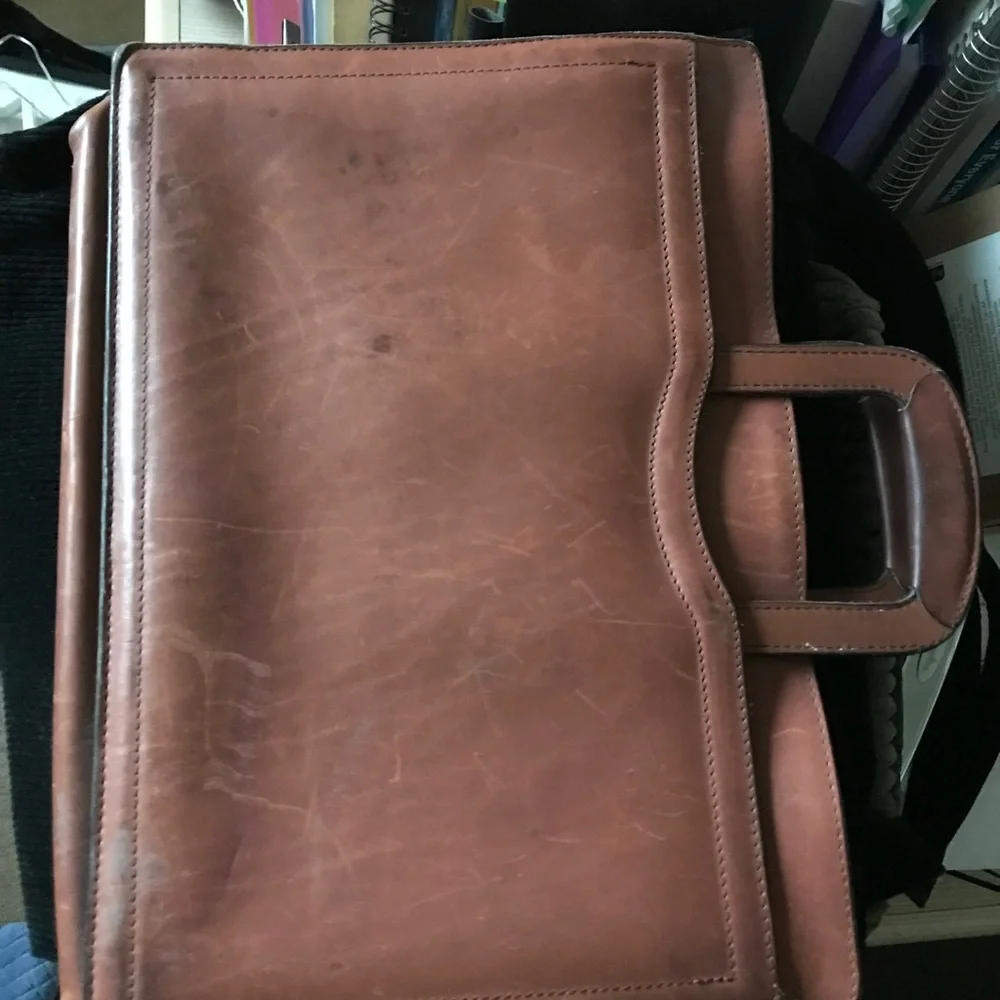 Elegant Heavy Finely Crafted Leather Laptop Bag Professional Briefcase